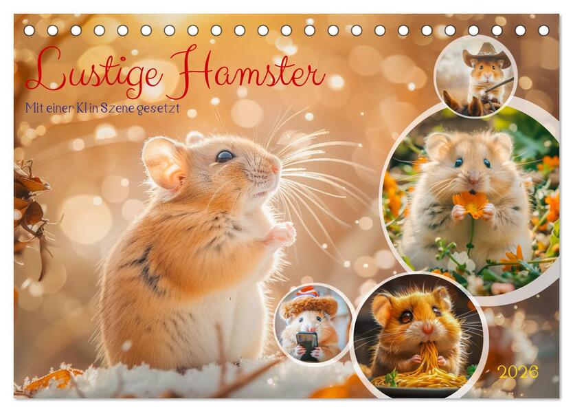 Lustige Hamster (Tischkalender 2026 DIN A5 quer) CALVENDO Monatskalender