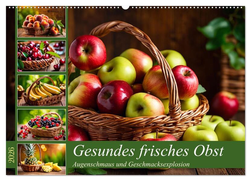 Gesundes frisches Obst (Wandkalender 2026 DIN A2 quer) CALVENDO Monatskalender