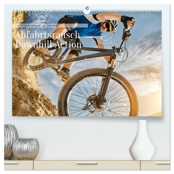Abfahrtsrausch Downhill Aktion (hochwertiger Premium Wandkalender 2026 DIN A2 quer) Kunstdruck in Hochglanz