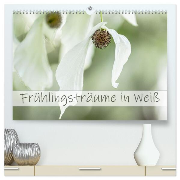 Frühlingsträume in Weiß (hochwertiger Premium Wandkalender 2026 DIN A2 quer) Kunstdruck in Hochglanz