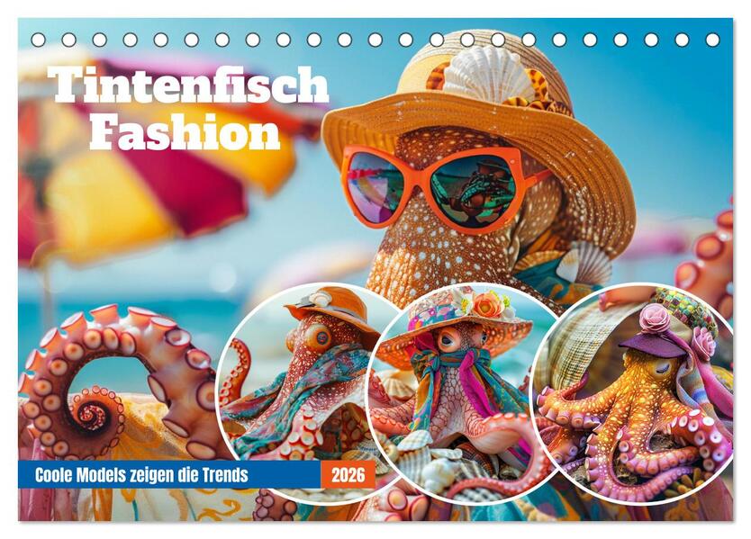 Tintenfisch Fashion. Coole Models zeigen die Trends (Tischkalender 2026 DIN A5 quer) CALVENDO Monatskalender