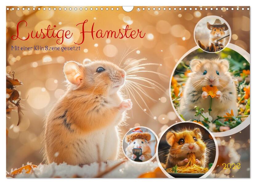 Lustige Hamster (Wandkalender 2026 DIN A3 quer) CALVENDO Monatskalender