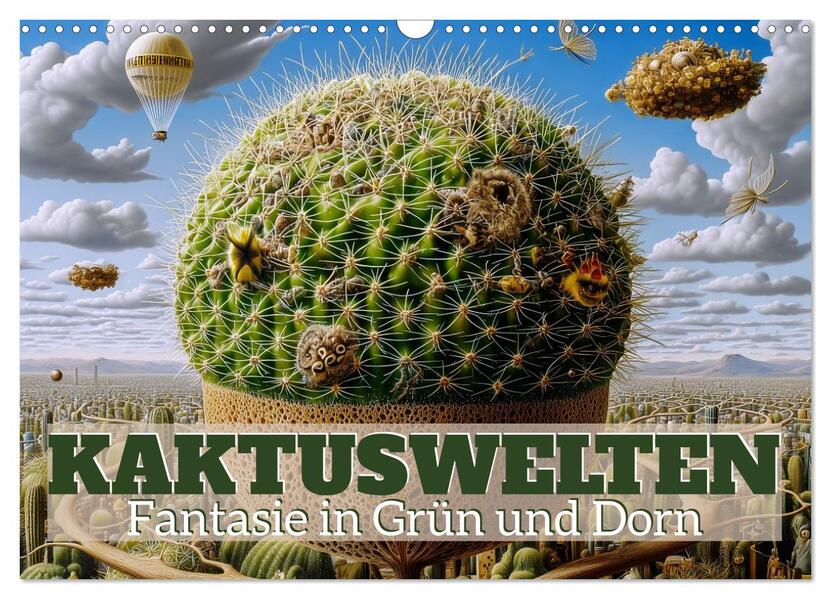 Kaktuswelten. Fantasie in Grün und Dorn (Wandkalender 2026 DIN A3 quer) CALVENDO Monatskalender