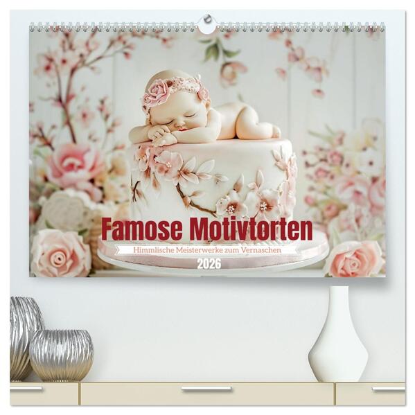 Famose Motivtorten (hochwertiger Premium Wandkalender 2026 DIN A2 quer) Kunstdruck in Hochglanz