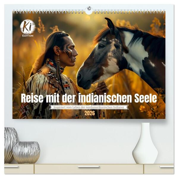 Reise mit der indianischen Seele (hochwertiger Premium Wandkalender 2026 DIN A2 quer) Kunstdruck in Hochglanz