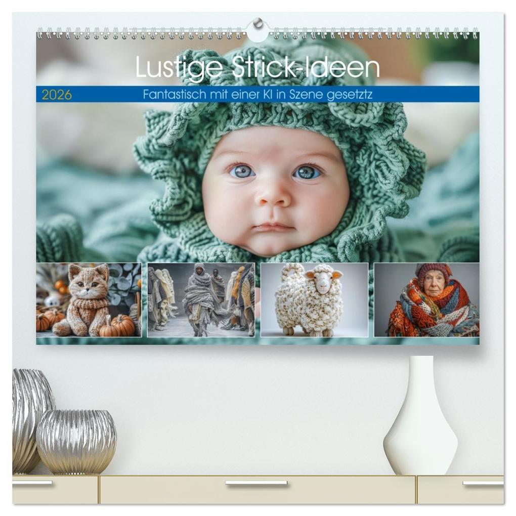 Lustige Strick-Ideen (hochwertiger Premium Wandkalender 2026 DIN A2 quer) Kunstdruck in Hochglanz