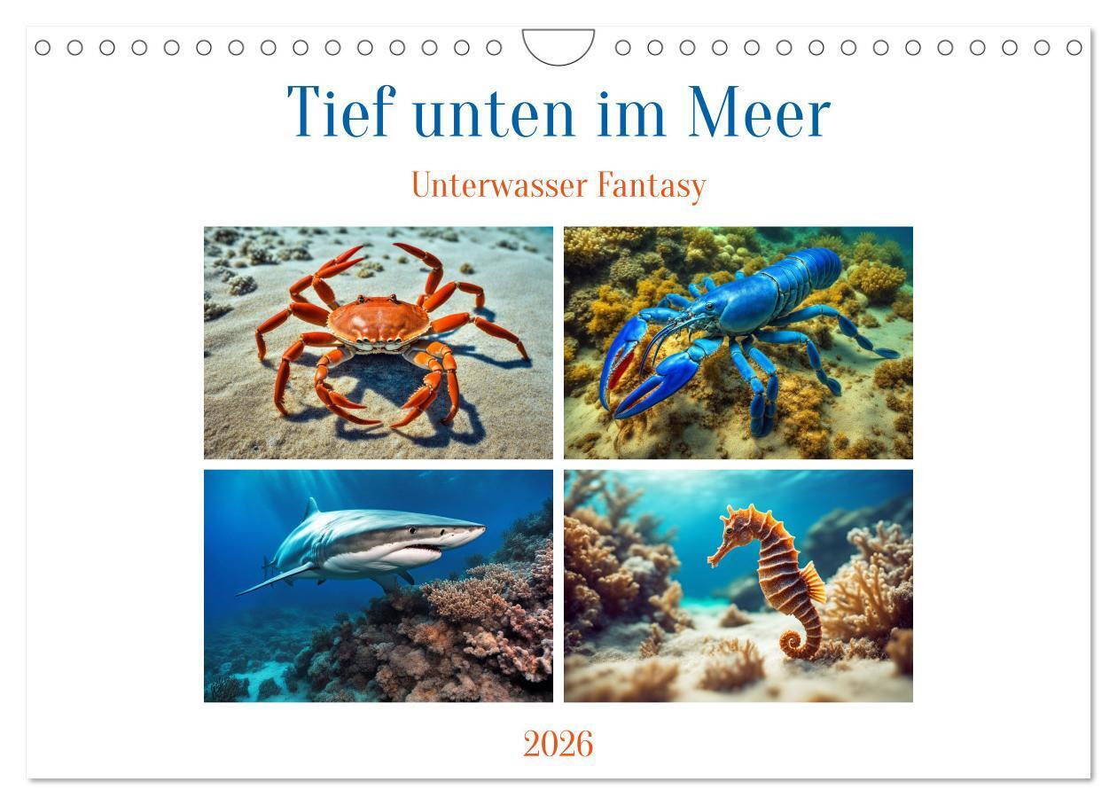 Tief unten im Meer Unterwasser Fantasy (Wandkalender 2026 DIN A4 quer) CALVENDO Monatskalender