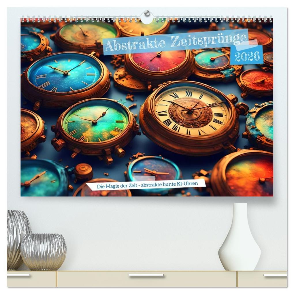 Abstrakte Zeitsprünge (hochwertiger Premium Wandkalender 2026 DIN A2 quer) Kunstdruck in Hochglanz