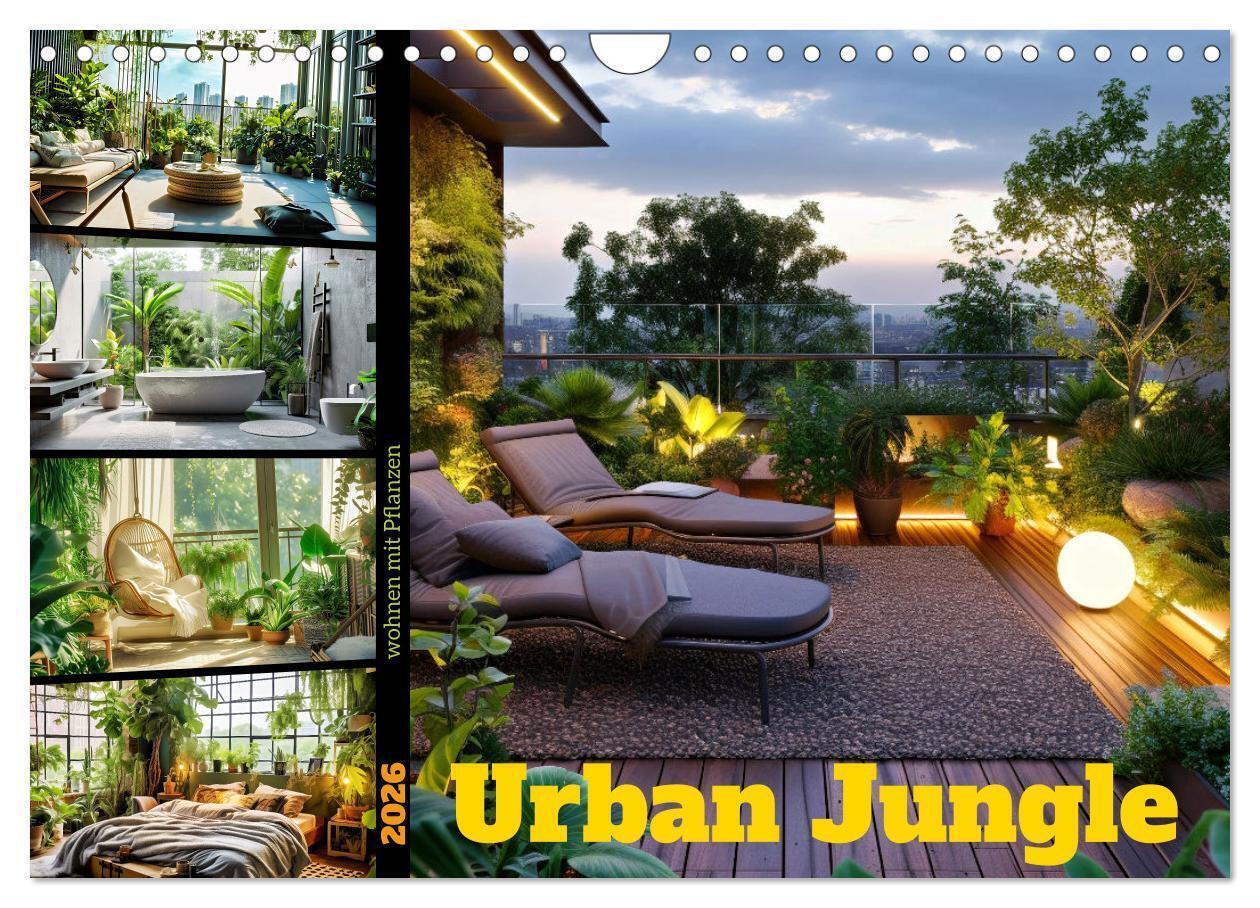Urban Jungle - wohnen mit Pflanzen (Wandkalender 2026 DIN A4 quer) CALVENDO Monatskalender