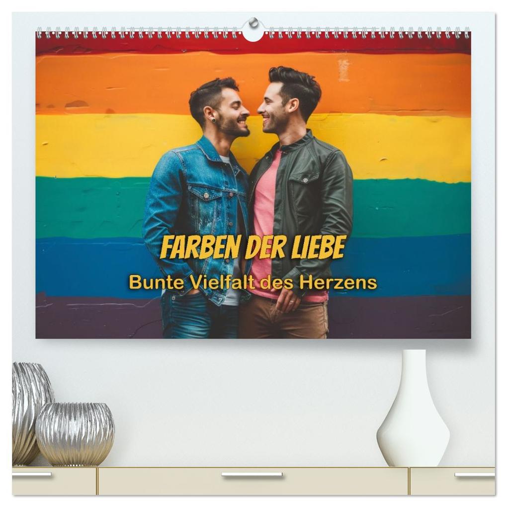 Farben der Liebe: Bunte Vielfalt des Herzens (hochwertiger Premium Wandkalender 2026 DIN A2 quer) Kunstdruck in Hochglanz