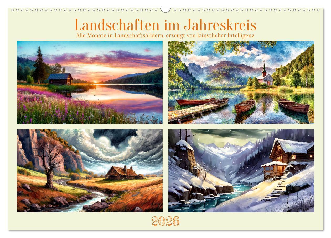 Landschaften im Jahreskreis (Wandkalender 2026 DIN A2 quer) CALVENDO Monatskalender