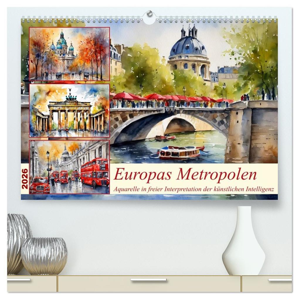 Europas Metropolen (hochwertiger Premium Wandkalender 2026 DIN A2 quer) Kunstdruck in Hochglanz