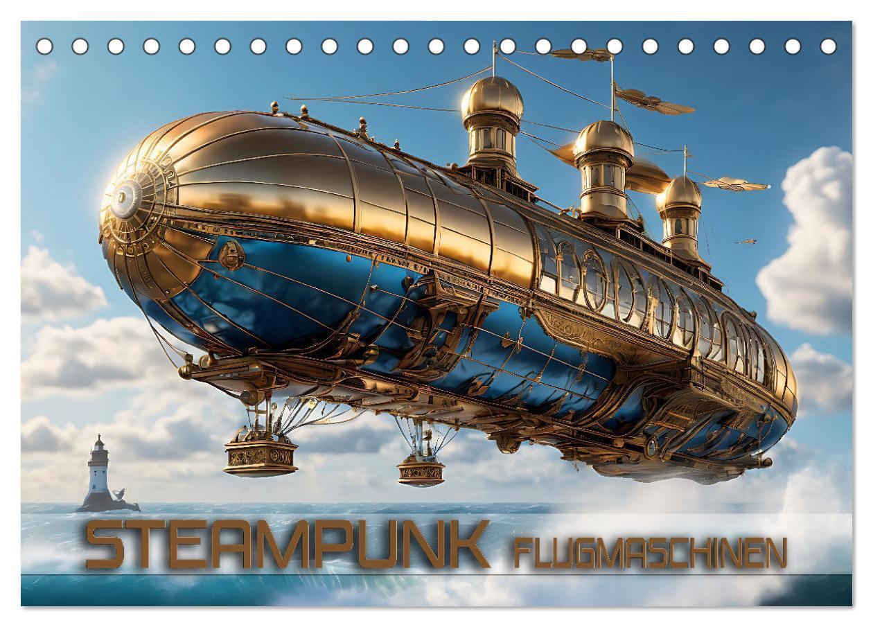 Steampunk Flugmaschinen (Tischkalender 2026 DIN A5 quer) CALVENDO Monatskalender