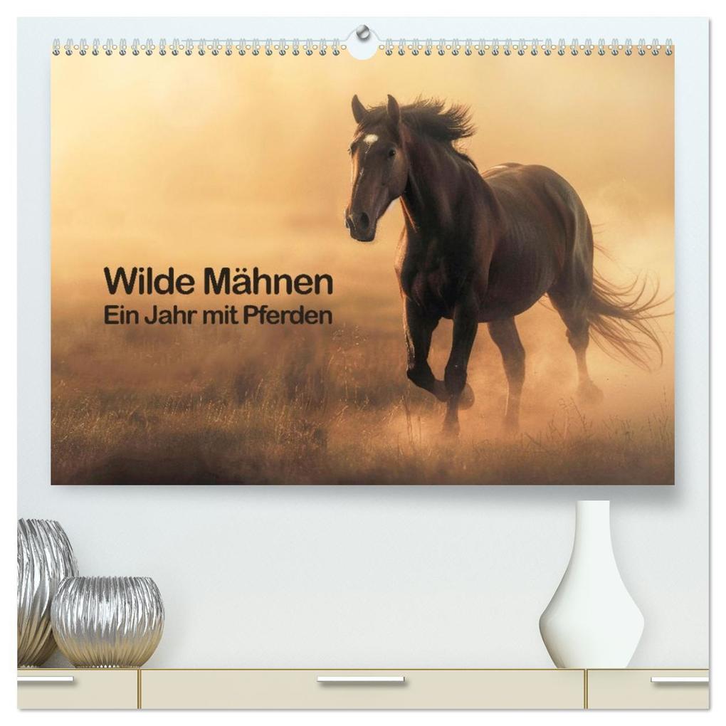 Wilde Mähnen: Ein Jahr mit Pferden (hochwertiger Premium Wandkalender 2026 DIN A2 quer) Kunstdruck in Hochglanz