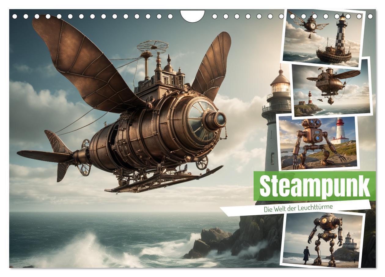 Steampunk - Die Welt der Leuchttürme (Wandkalender 2026 DIN A4 quer) CALVENDO Monatskalender