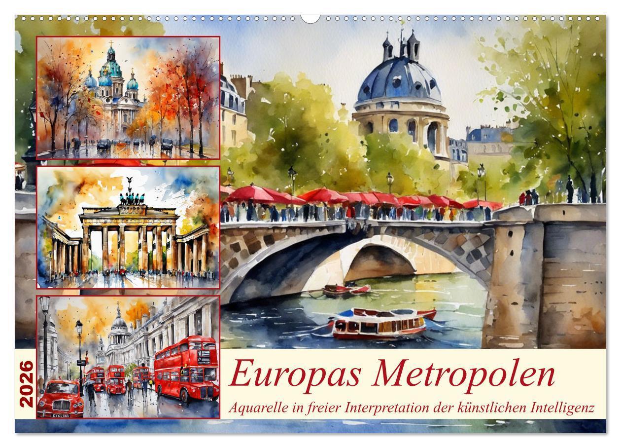 Europas Metropolen (Wandkalender 2026 DIN A2 quer) CALVENDO Monatskalender