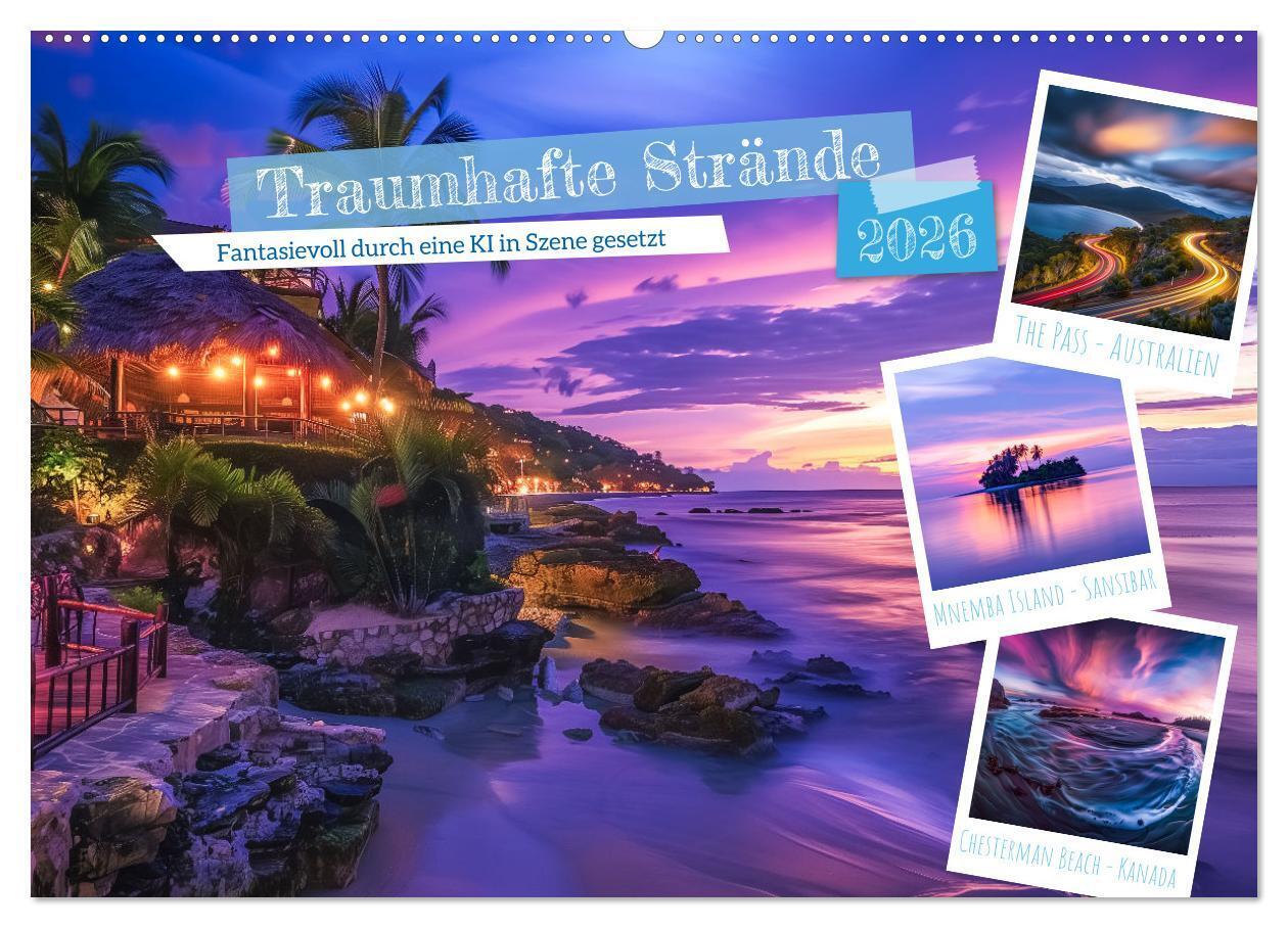 Traumhafte Strände (Wandkalender 2026 DIN A2 quer) CALVENDO Monatskalender