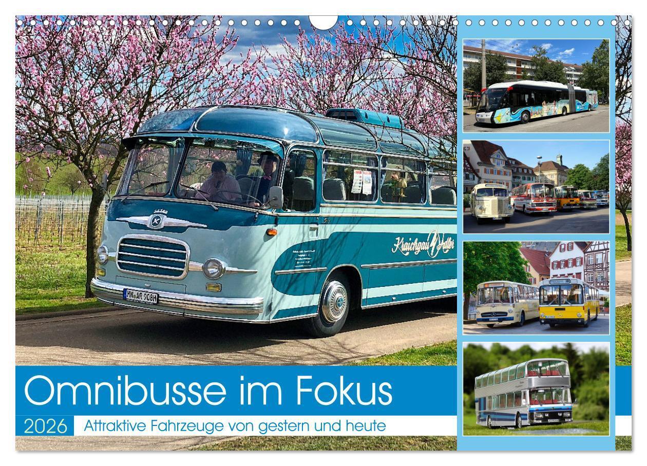 Omnibusse im Fokus (Wandkalender 2026 DIN A3 quer) CALVENDO Monatskalender