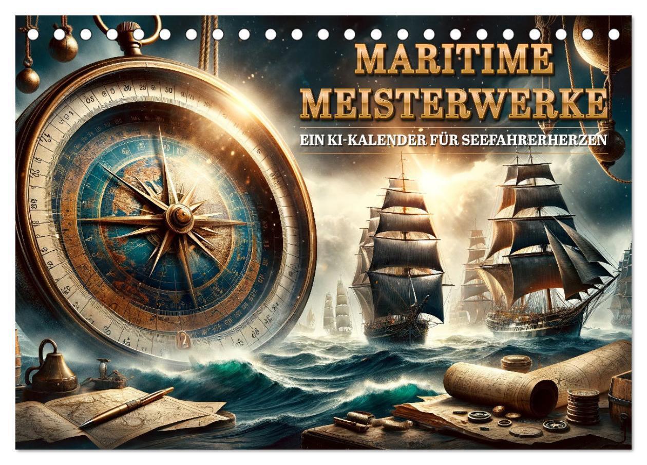 Maritime Meisterwerke: Ein KI-Kalender für Seefahrerherzen (Tischkalender 2026 DIN A5 quer) CALVENDO Monatskalender