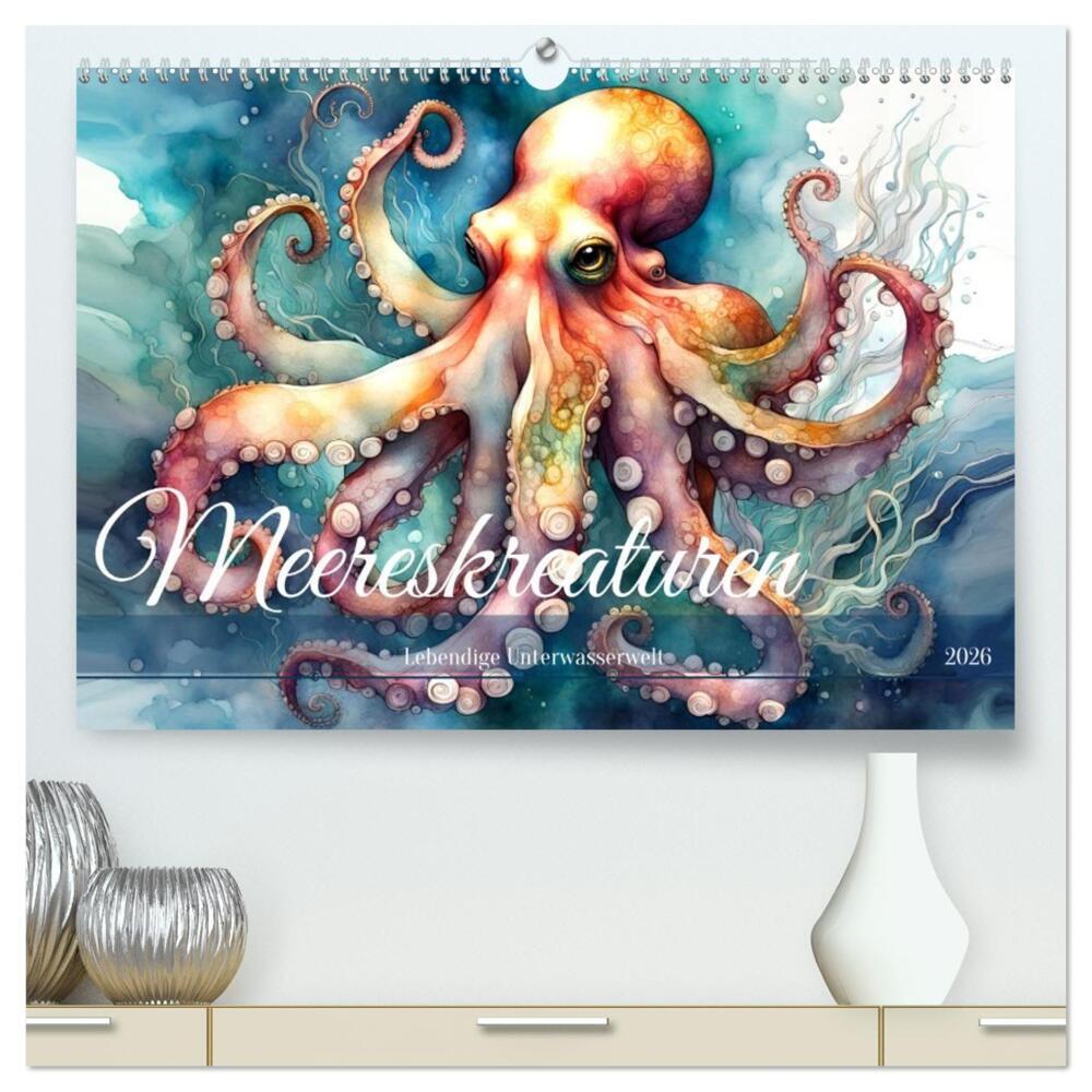 Meereskreaturen - Lebendige Unterwasserwelt (hochwertiger Premium Wandkalender 2026 DIN A2 quer) Kunstdruck in Hochglanz