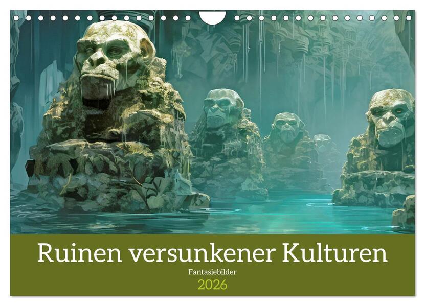 Ruinen versunkener Kulturen - Fantasiebilder (Wandkalender 2026 DIN A4 quer) CALVENDO Monatskalender