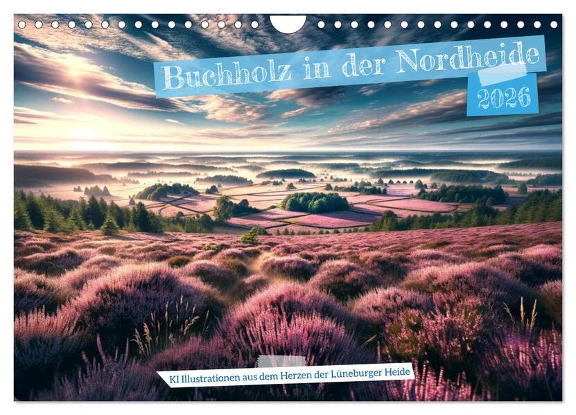Buchholz i. d. N. - KI Illustrationen aus dem Herzen der Lüneburger Heide (Wandkalender 2026 DIN A4 quer) CALVENDO Monatskalender