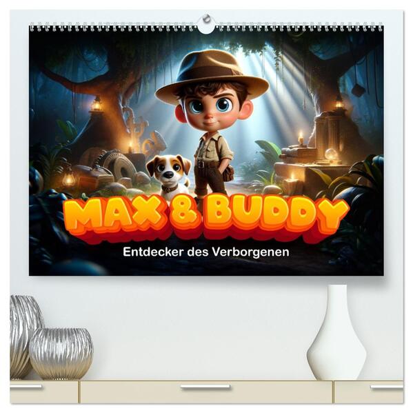 Max und Buddy: Entdecker des Verborgenen (hochwertiger Premium Wandkalender 2026 DIN A2 quer) Kunstdruck in Hochglanz
