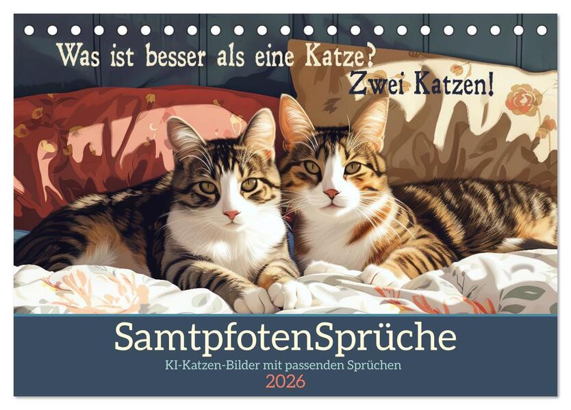 Samtpfotensprüche (Tischkalender 2026 DIN A5 quer) CALVENDO Monatskalender