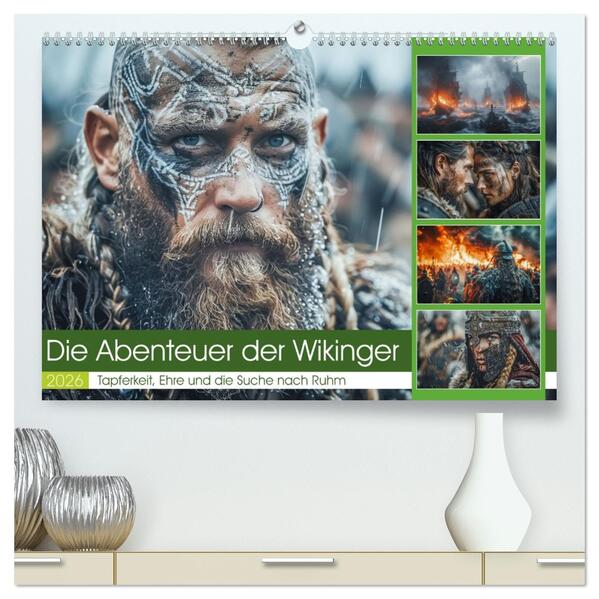 Die Abenteuer der Wikinger (hochwertiger Premium Wandkalender 2026 DIN A2 quer) Kunstdruck in Hochglanz