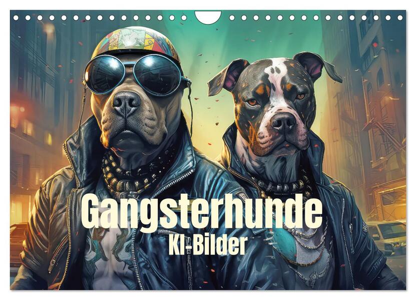 Gangsterhunde - KI-Bilder (Wandkalender 2026 DIN A4 quer) CALVENDO Monatskalender