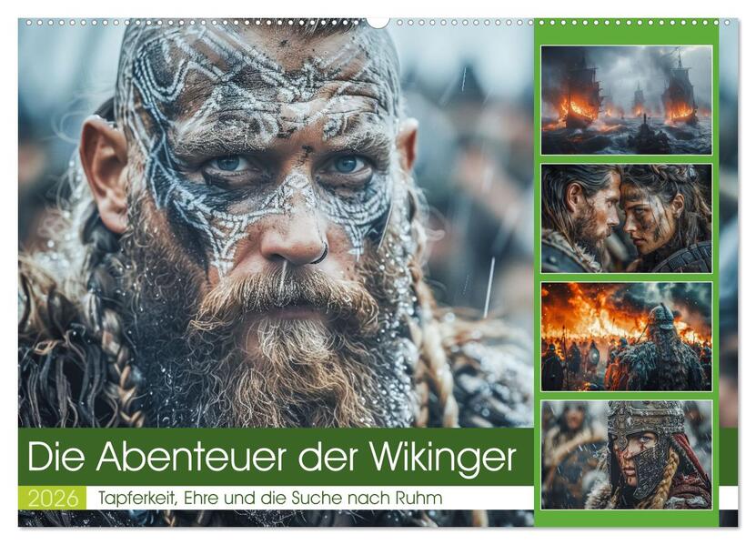Die Abenteuer der Wikinger (Wandkalender 2026 DIN A2 quer) CALVENDO Monatskalender