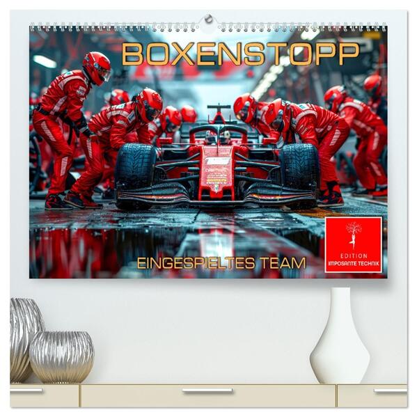 Boxenstopp - eingespieltes Team (hochwertiger Premium Wandkalender 2026 DIN A2 quer) Kunstdruck in Hochglanz