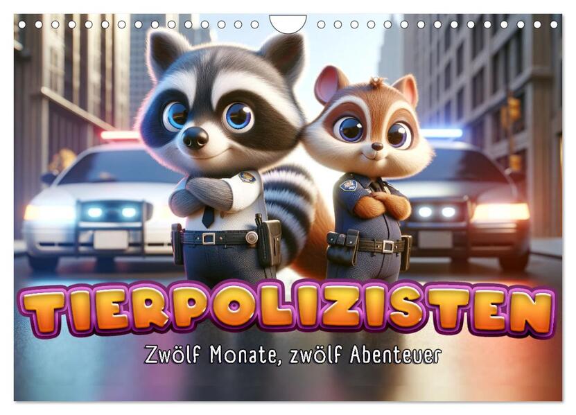 Tierpolizisten - Zwölf Monate zwölf Abenteuer (Wandkalender 2026 DIN A4 quer) CALVENDO Monatskalender
