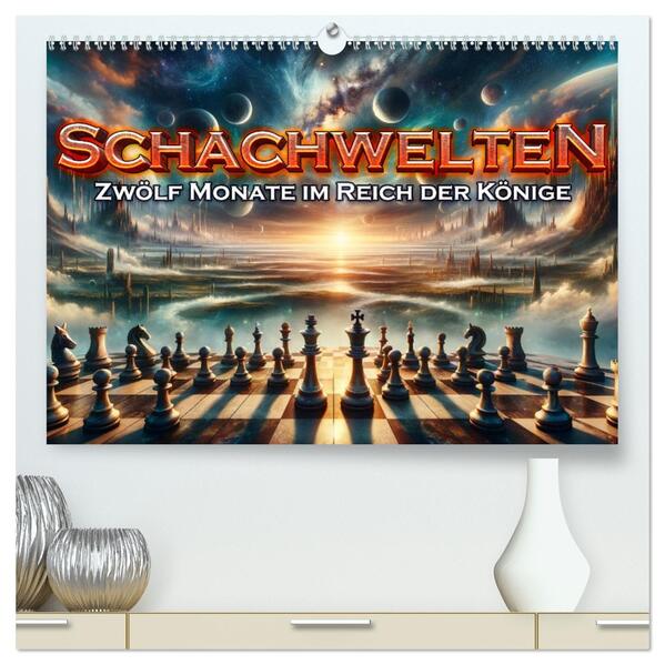 Schachwelten: Zwölf Monate im Reich der Könige (hochwertiger Premium Wandkalender 2026 DIN A2 quer) Kunstdruck in Hochglanz