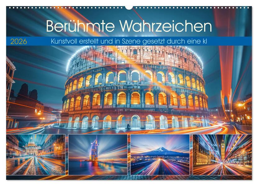 Berühmte Wahrzeichen (Wandkalender 2026 DIN A2 quer) CALVENDO Monatskalender