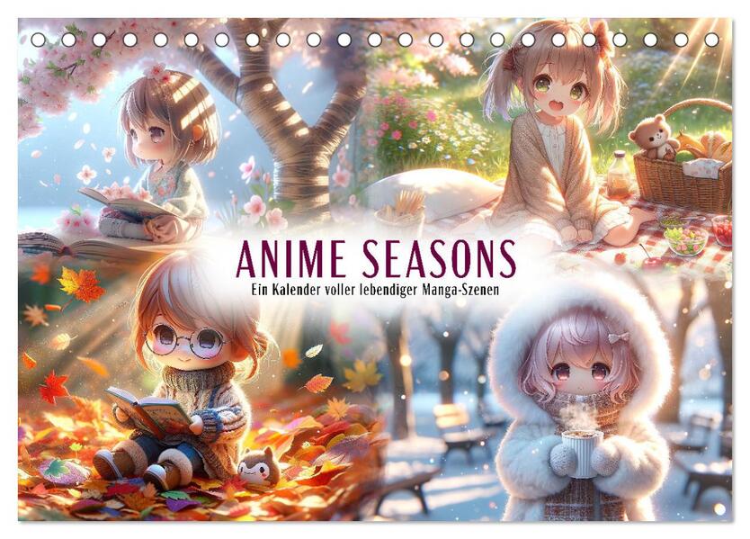 Anime Seasons: Ein Kalender voller lebendiger Manga-Szenen (Tischkalender 2026 DIN A5 quer) CALVENDO Monatskalender