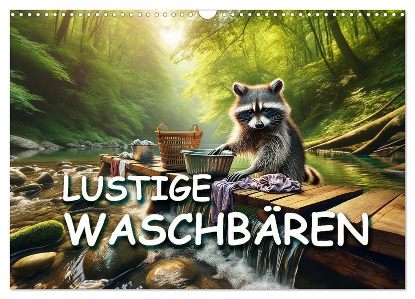 Lustige Waschbären (Wandkalender 2026 DIN A3 quer) CALVENDO Monatskalender