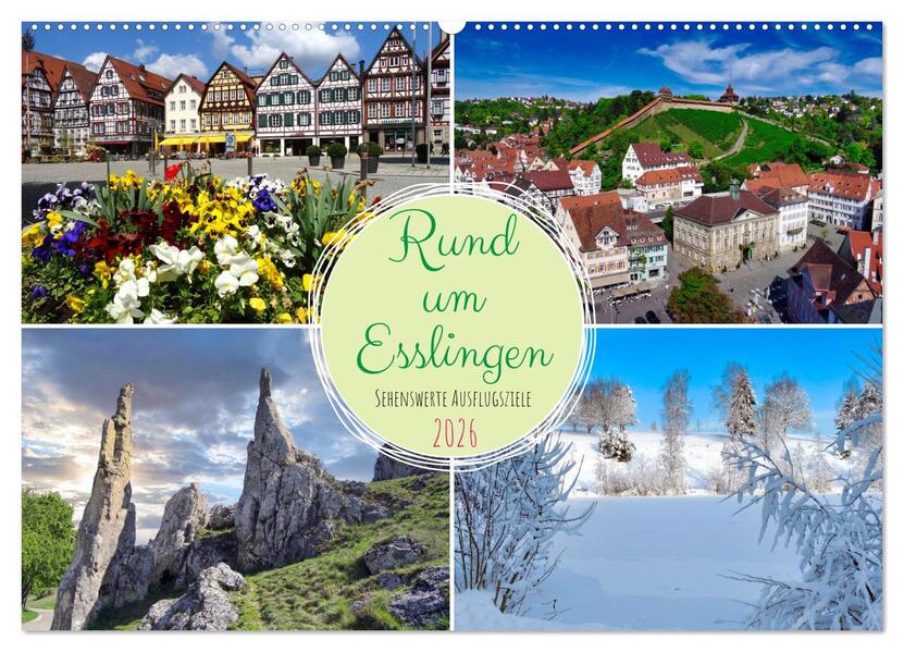 Rund um Esslingen (Wandkalender 2026 DIN A2 quer) CALVENDO Monatskalender