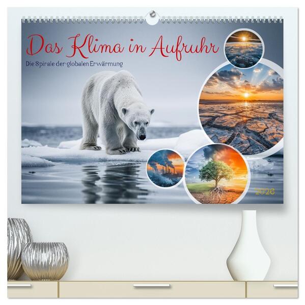 Das Klima in Aufruhr - Die Spirale der globalen Erwärmung (hochwertiger Premium Wandkalender 2026 DIN A2 quer) Kunstdruck in Hochglanz