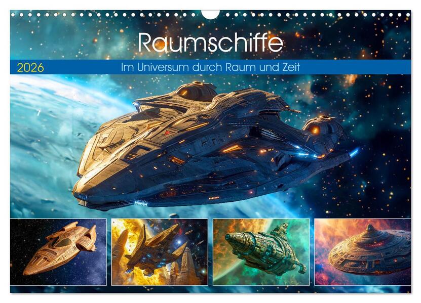 Raumschiffe - Im Universum durch Raum und Zeit (Wandkalender 2026 DIN A3 quer) CALVENDO Monatskalender