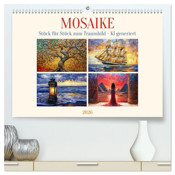 Mosaike (hochwertiger Premium Wandkalender 2026 DIN A2 quer) Kunstdruck in Hochglanz