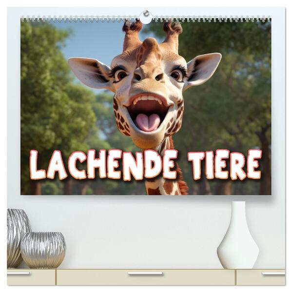 Lachende Tiere (hochwertiger Premium Wandkalender 2026 DIN A2 quer) Kunstdruck in Hochglanz