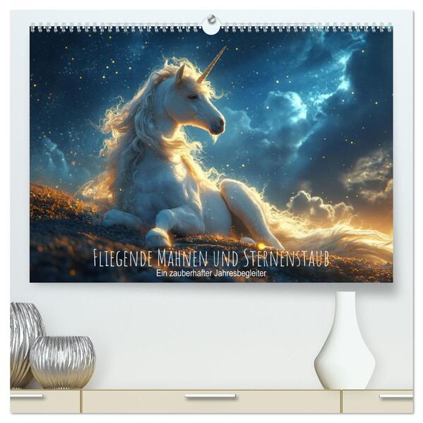 Fliegende Mähnen und Sternenstaub - Ein zauberhafter Jahresbegleiter (hochwertiger Premium Wandkalender 2026 DIN A2 quer) Kunstdruck in Hochglanz