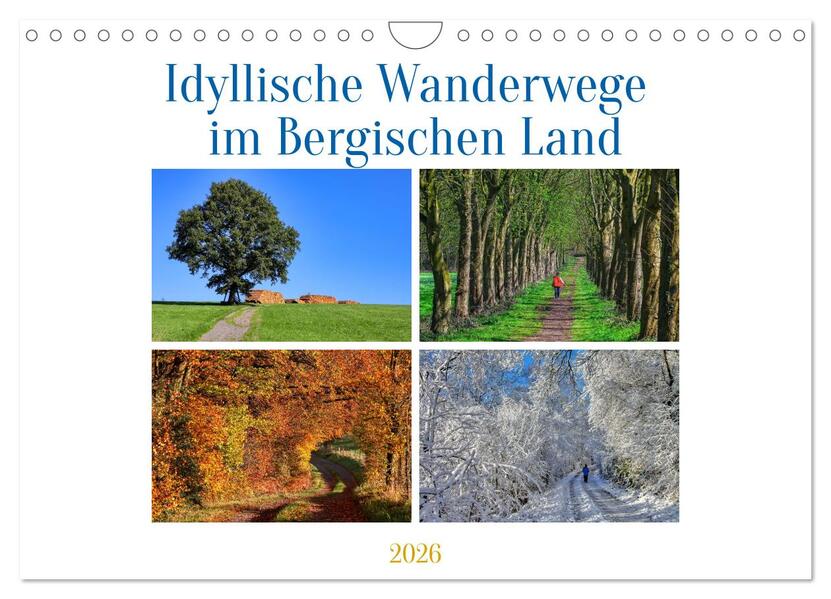 Idyllische Wanderwege im Bergischen Land (Wandkalender 2026 DIN A4 quer) CALVENDO Monatskalender