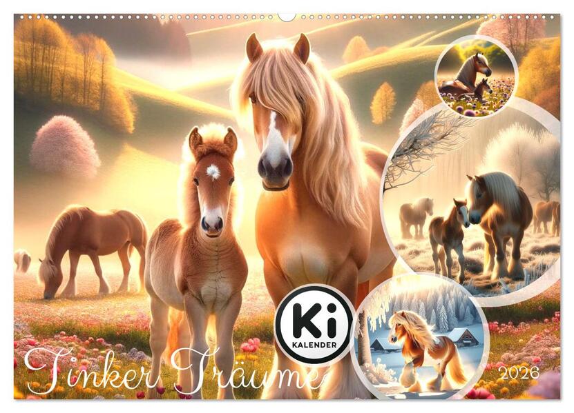 Tinker Träume - Ein Jahr auf zauberhaften Weiden (Wandkalender 2026 DIN A2 quer) CALVENDO Monatskalender