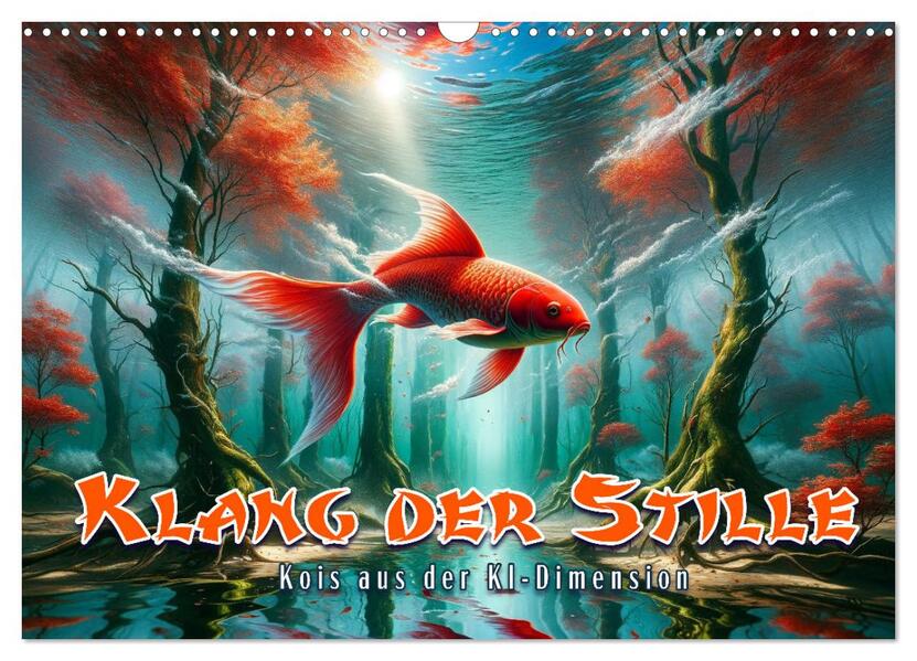 Klang der Stille - Kois aus der KI Dimension (Wandkalender 2026 DIN A3 quer) CALVENDO Monatskalender