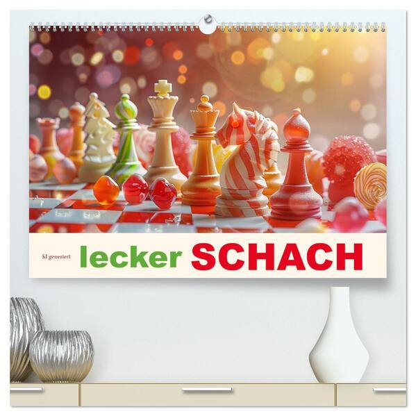 Lecker Schach (hochwertiger Premium Wandkalender 2026 DIN A2 quer) Kunstdruck in Hochglanz