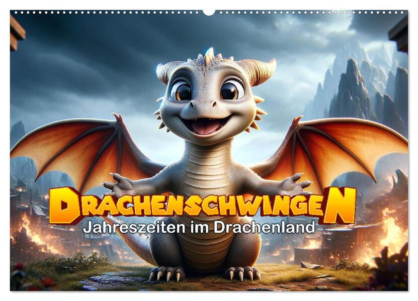 Drachenschwingen: Jahreszeiten im Drachenland (Wandkalender 2026 DIN A2 quer) CALVENDO Monatskalender
