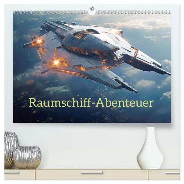 Raumschiff-Abenteuer (hochwertiger Premium Wandkalender 2026 DIN A2 quer) Kunstdruck in Hochglanz