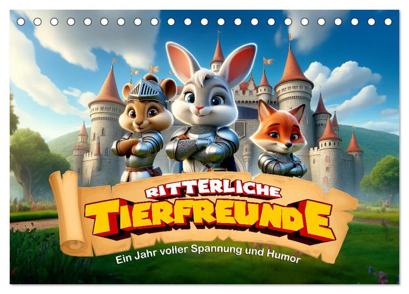 Ritterliche Tierfreunde: Ein Jahr voller Spannung und Humor (Tischkalender 2026 DIN A5 quer) CALVENDO Monatskalender
